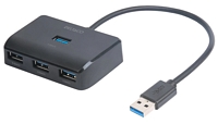 Deltaco 4-porttinen USB-A hub, musta, UH-735