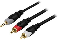 Audiokaapeli 2xRCA - 3,5 mm stereo (5 m), MM-142