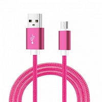 Mobia punottu lataus- & tiedonsiirto kaapeli USB-A <-> USB-C 1 metri, pinkki