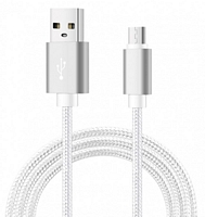 Mobia punottu lataus- & tiedonsiirto kaapeli USB-A <-> USB-C 1 metri, hopea