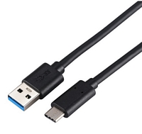 Mobia lataus- & tiedonsiirto kaapeli USB-A <-> USB-C 3.2 Gen 1, 1 metri, musta