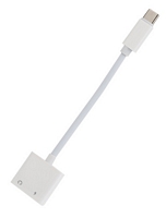 Mobia USB-C -> AUX/USB-C adapteri, valkoinen