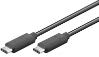 MicroConnect USB-C 3.2 Gen 2 <-> USB-C 3.2 Gen 2 kaapeli, 1 m musta