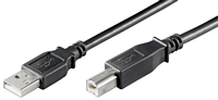 MicroConnect USB-A 2.0 <-> USB-B 2.0 kaapeli, 3 m, musta, USBAB3B