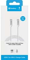 Sandberg USB-C <-> USB-C kaapeli, 1 m valkoinen, 136-52