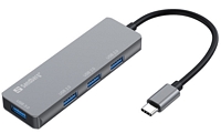 Sandberg 4-porttinen USB-C 3.0 hub, hopea, 336-20