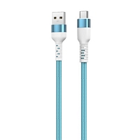 Mobia punottu lataus- & tiedonsiirto kaapeli USB-A <-> USB-C, 2 metriä, sininen