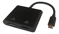 USB-C 3.1 -> HDMI/DisplayPort adapteri, 4K, musta, USBC-HDDP