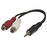 Multimedia-adapteri 3,5 mm -> 2xRCA, AA-6