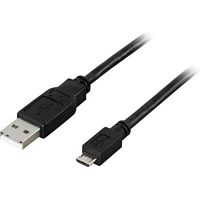 USB 2.0 AM/MicroBM kaapeli, 1 m musta