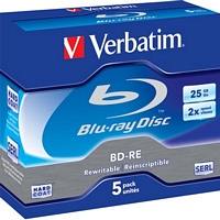 Verbatim 2x Blu-ray BD-RE -levy, Single Layer (25 Gt), 5 kpl